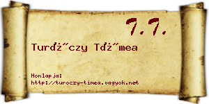 Turóczy Tímea névjegykártya